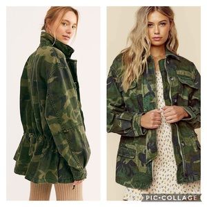 NWT Free People Seize the Day Camo Jacket